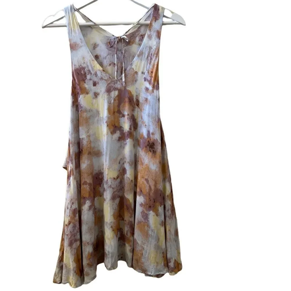 Urban outfitters Pastel Floral Tunic dress silence+ noise XS Ruffle Asymmetrical